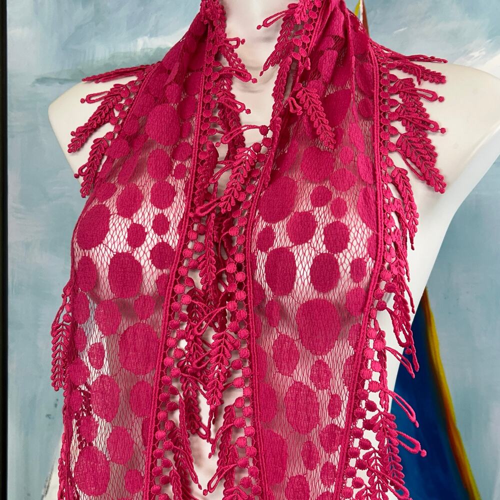 Chicos Hot Pink Summer Lace Scarf 
NWT. - Picture 3 of 4